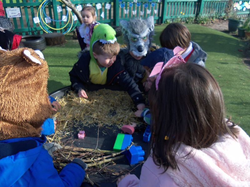 Making the Three Little Pigs' Houses on World Book Day
