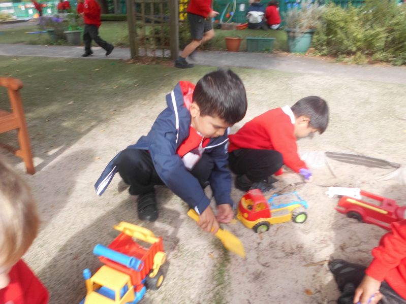 Making A Building Site In The Sandpit